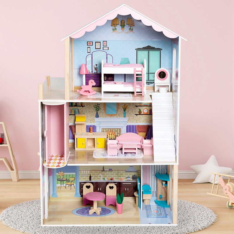 Cerchi una grande casa delle bambole in legno multi-livello per migliorare le tue offerte di vendita al dettaglio?